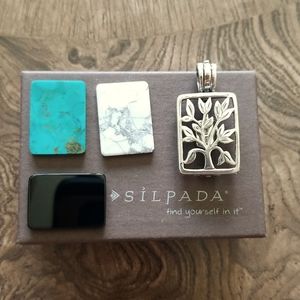 💥Silpada Changeling Pendant S1957 Live Laugh Love w/ 3 interchangeable Rare